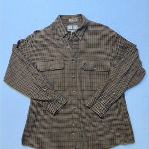 Vintage Browning Super Naturals Button Up Plaid Houndstooth Hunting Shirt Men XL